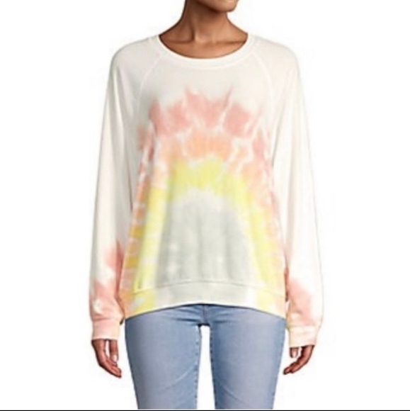 Wildfox Rainbow Tie Dye Oversized Sweatshirt - Picture 3 of 13